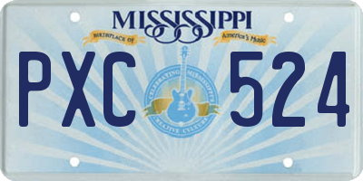 MS license plate PXC524