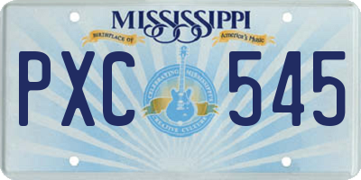 MS license plate PXC545