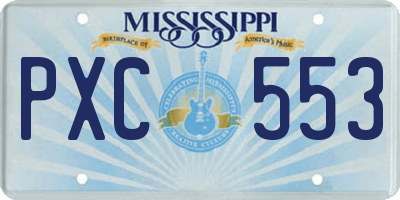 MS license plate PXC553