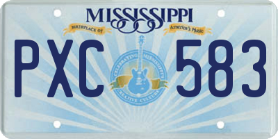 MS license plate PXC583