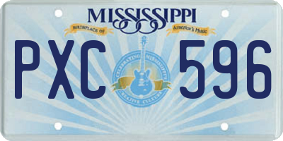 MS license plate PXC596