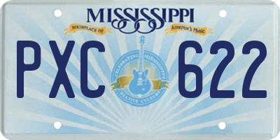 MS license plate PXC622