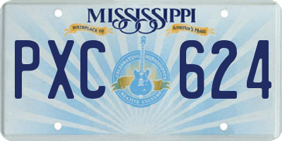 MS license plate PXC624