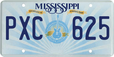 MS license plate PXC625
