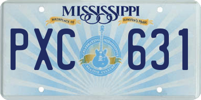 MS license plate PXC631