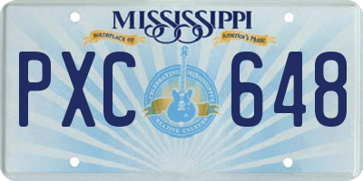 MS license plate PXC648