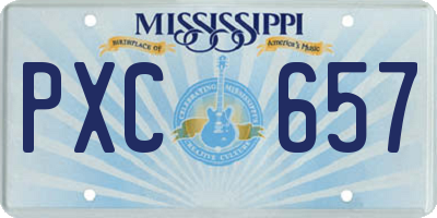MS license plate PXC657