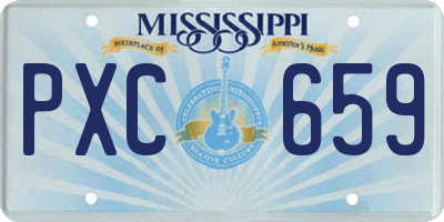 MS license plate PXC659