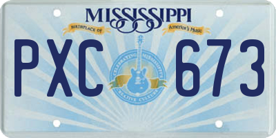 MS license plate PXC673