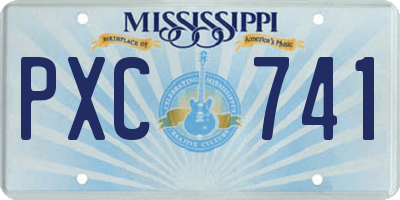 MS license plate PXC741