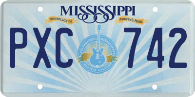 MS license plate PXC742
