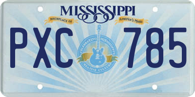 MS license plate PXC785