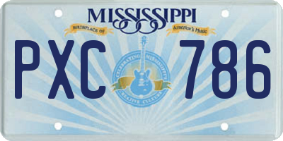 MS license plate PXC786