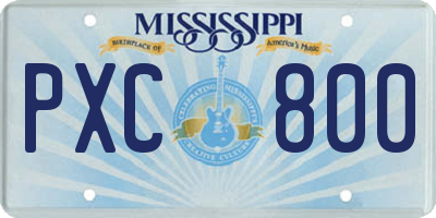 MS license plate PXC800