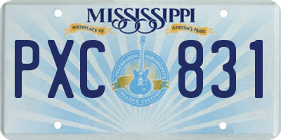 MS license plate PXC831