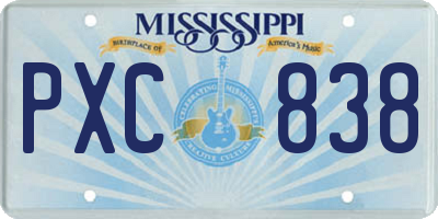 MS license plate PXC838