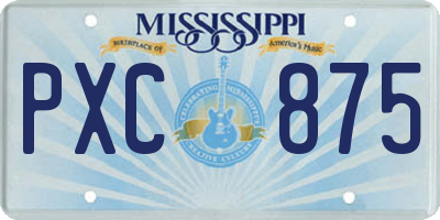 MS license plate PXC875
