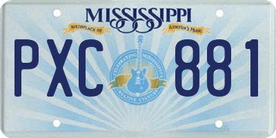 MS license plate PXC881
