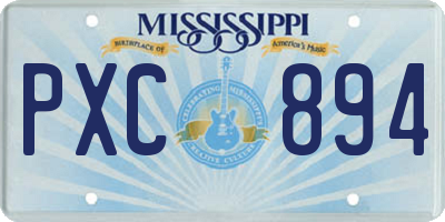 MS license plate PXC894