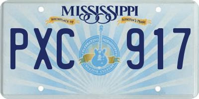 MS license plate PXC917