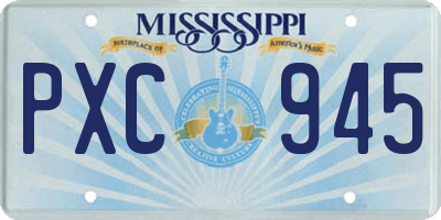 MS license plate PXC945