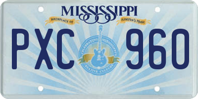 MS license plate PXC960