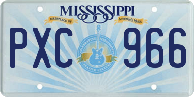 MS license plate PXC966