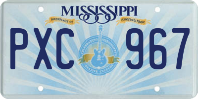 MS license plate PXC967