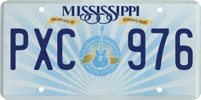 MS license plate PXC976