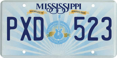 MS license plate PXD523