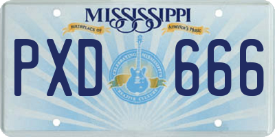 MS license plate PXD666