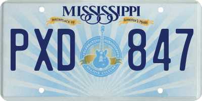 MS license plate PXD847