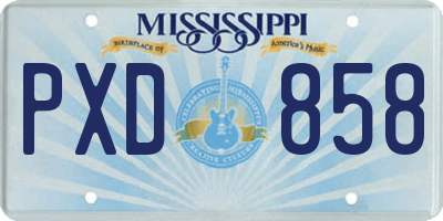 MS license plate PXD858
