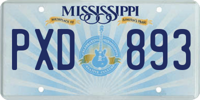 MS license plate PXD893