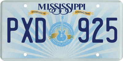 MS license plate PXD925