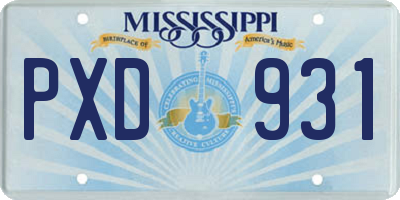 MS license plate PXD931