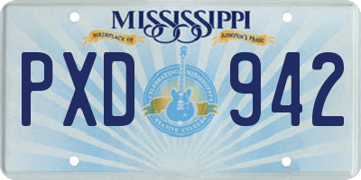 MS license plate PXD942