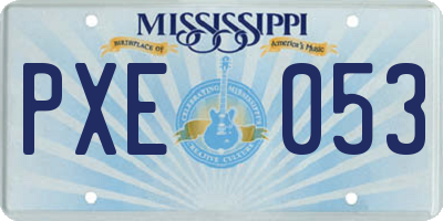 MS license plate PXE053