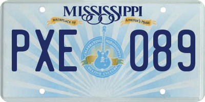 MS license plate PXE089