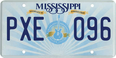 MS license plate PXE096
