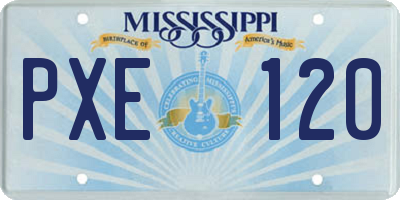 MS license plate PXE120