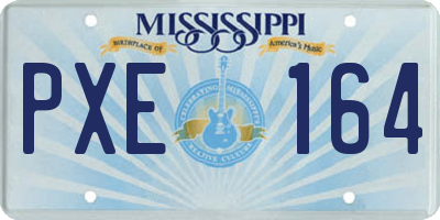 MS license plate PXE164