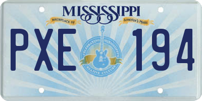 MS license plate PXE194