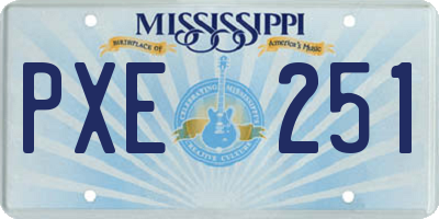 MS license plate PXE251