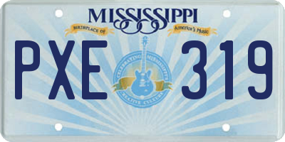 MS license plate PXE319