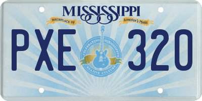 MS license plate PXE320