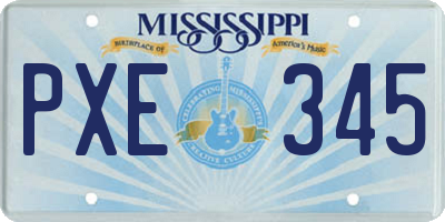 MS license plate PXE345