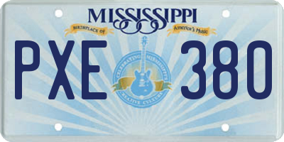 MS license plate PXE380
