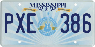 MS license plate PXE386