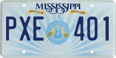 MS license plate PXE401
